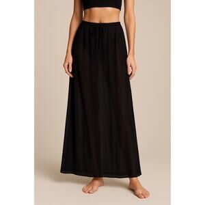 Victoria’s Secret Sheer Black Maxi Skirt L Adjustable Waist NWT Vintage Y2K